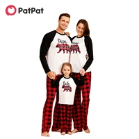patpat plaid bear family matching pajamas setsflame resistant