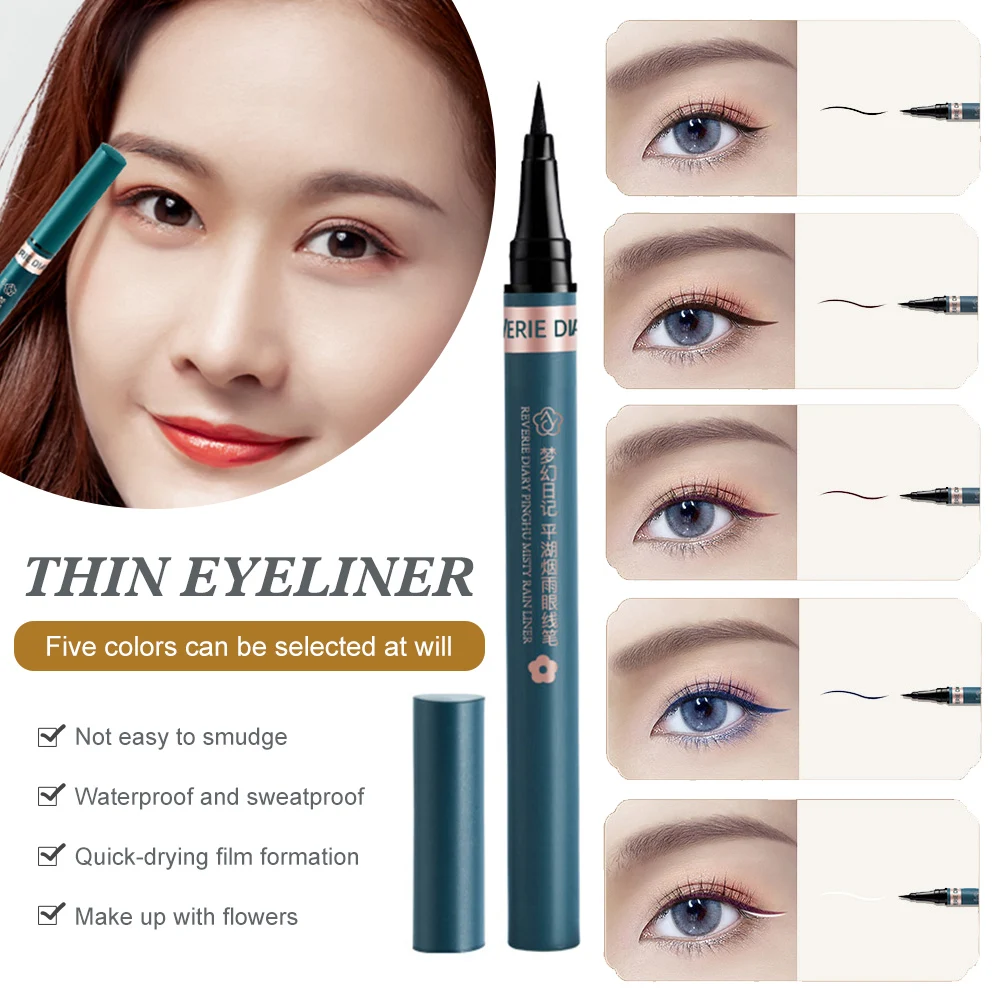 

5 Color Liquid Eyeliner Pen Waterproof Durable Fine Texture Smudge-proof Eyeliner Pen Quick Drying Eyeliner Eye Makeup For Women