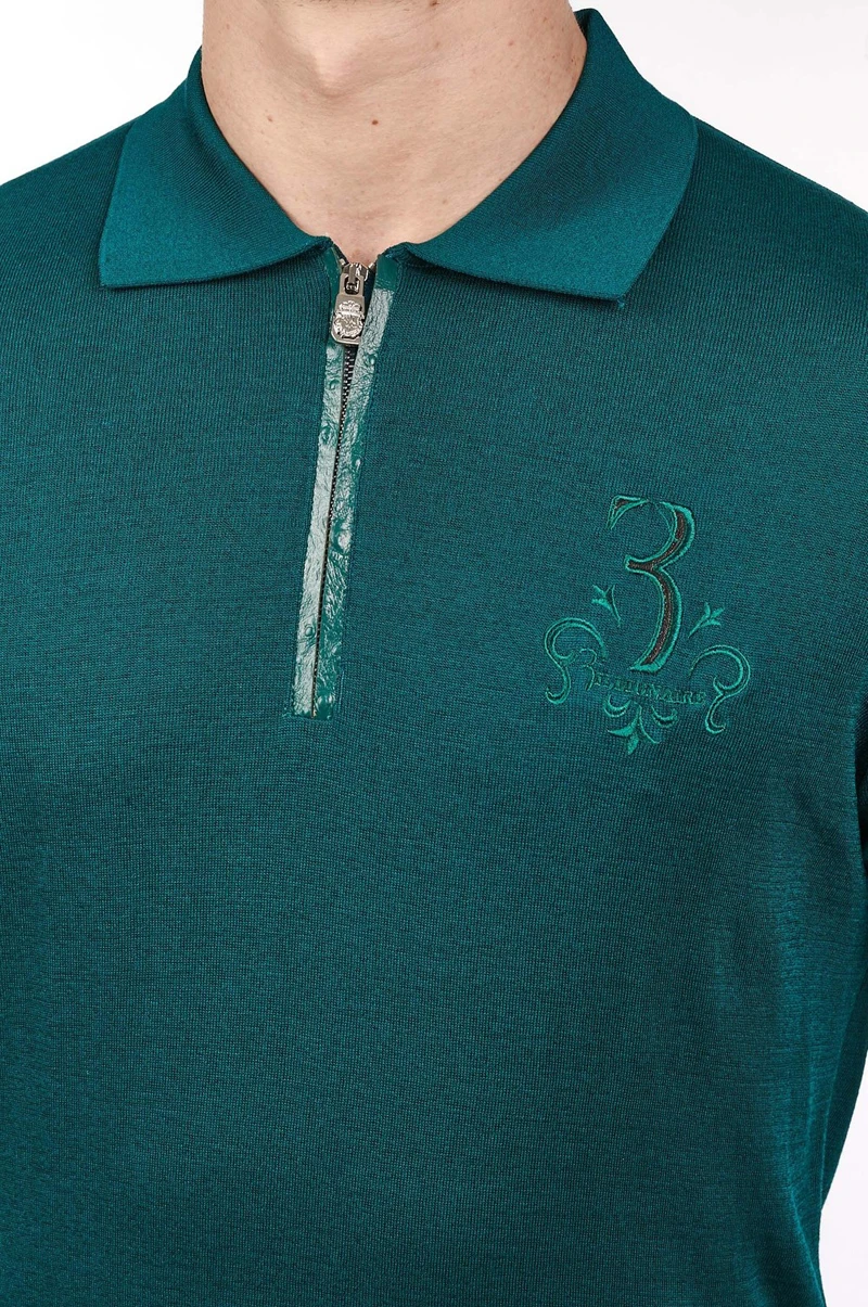 Billionaire Polo shirt men's silk Genuine Leather 2020 summer new zipper breathable high quality big England L-4XL free shipping | Мужская