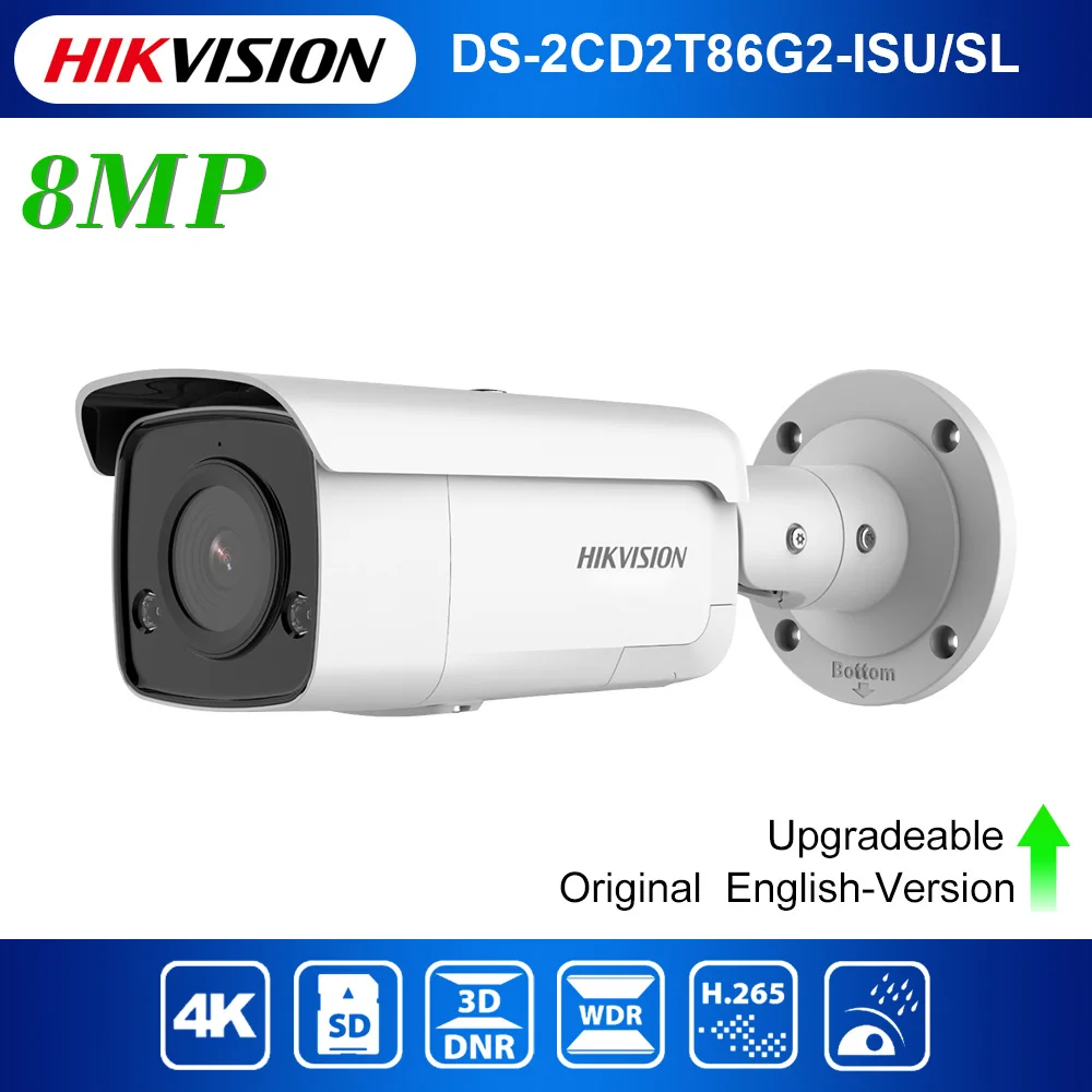 

Hik DS-2CD2T86G2-ISU/SL 4K Outdoor Bullet AcuSense Network Surveillace Camera Security 8MP POE Strobe Light Audible Warning