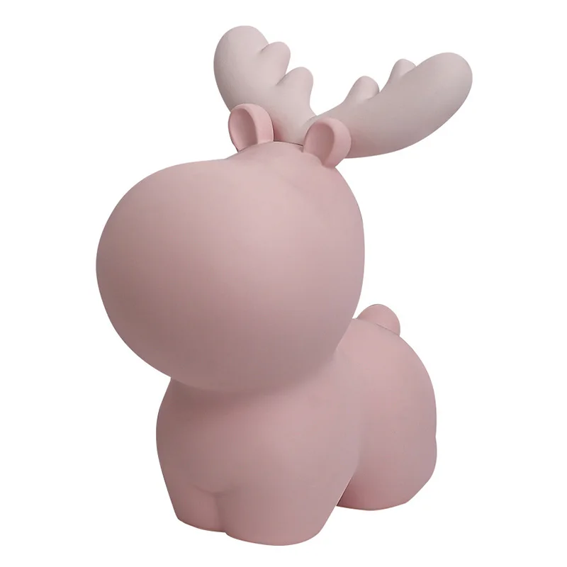 

Christmas Elk Miniature Model Sculpture Santa Elk Creative Piggy Bank Desk Decor Ornaments Cute Cartoon Animal Deer Figurine