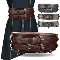 men women medieval festival girdle wide pu leather belt steampunk gothic waist protector larp celtic knight cosplay waistband