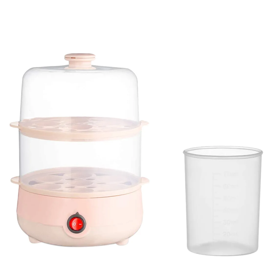 

Mini Electric Pan Boilers 2-Layer Boiled Egg Cooker Multifunctional Heat 14 Eggs Bun Food Boiler Steamer 220V Auto Shut