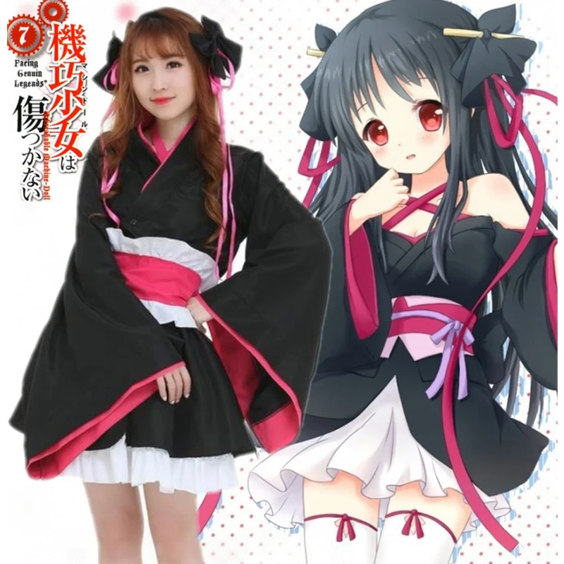 

Комплект японского аниме для косплея для женщин небьющаяся машинка-кукла Yaya Lolita Платье Curtilage танцевальный милый наряд Готический стиль