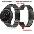 Ремешок из титанового сплава для наручных часов, оригинальный умный быстросъемный браслет для Garmin Fenix 6X 6 Pro 5X 5 Plus 3HR, 26 22 мм