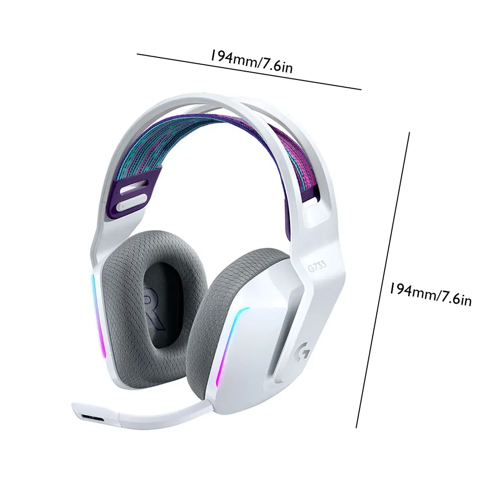 

Logitech G733 LIGHTSPEED Wireless RGB Gaming Headset PRO-G DTS Headphone X 2.0 surround sound Suitable for computer gamers