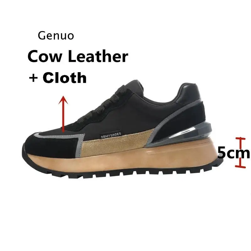 

2021 Women Sneakers Mixed Colors Platform Casual Shoes Genuine Leather Cross Tied Running Sport Shoes Woman