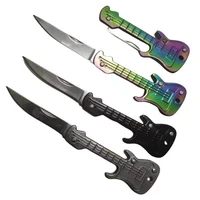 outdoor mini guitar key knife utility pocket portable tool paper wood cutter letter opener outdoor camping keychain knives