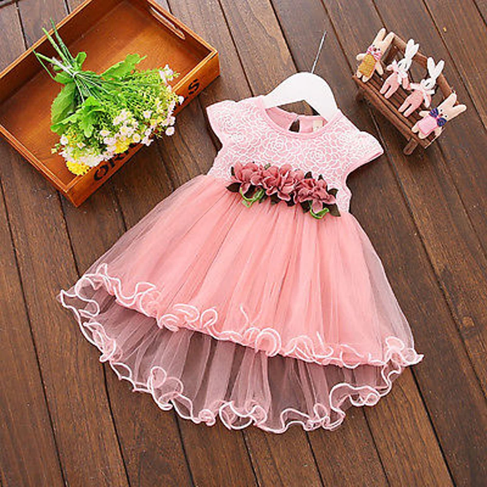 Multi-style Super Cute Baby Girls Summer Floral Dress Princess Party Tulle Flower Dresses 0-3Y Clothing | Детская одежда и обувь