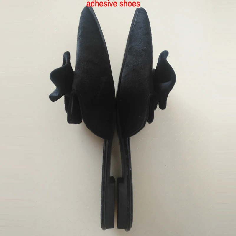 E TOY/тапочки на плоской подошве с острым носком Модные замшевые тапочки без