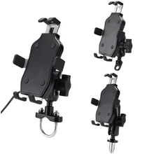 Chargable Aluminum alloy Motorcycle Phone Holder Rearview Mirror Phone Holder Soporte Celular Moto Bike Phone Stand Support