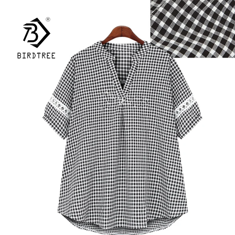 Летние женские рубашки с коротким рукавом открытая женская блузка размера плюс