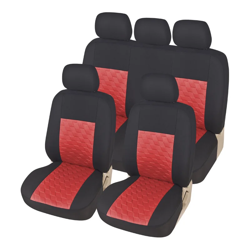 RED SEAT COVER Высококачественный модный 9-шт чехол для сиденья, уникальный четырехсторонний узор, защита сиденья, много цветов на выбор для большинства чехлов для сидений - Название цвета: RED SEAT COVER