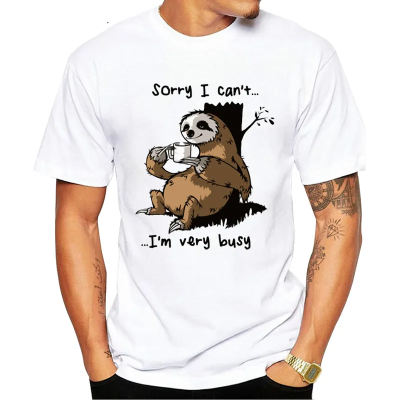 Новинка 2020 забавная Мужская футболка с ленивым хипстерский дизайн топы коротким