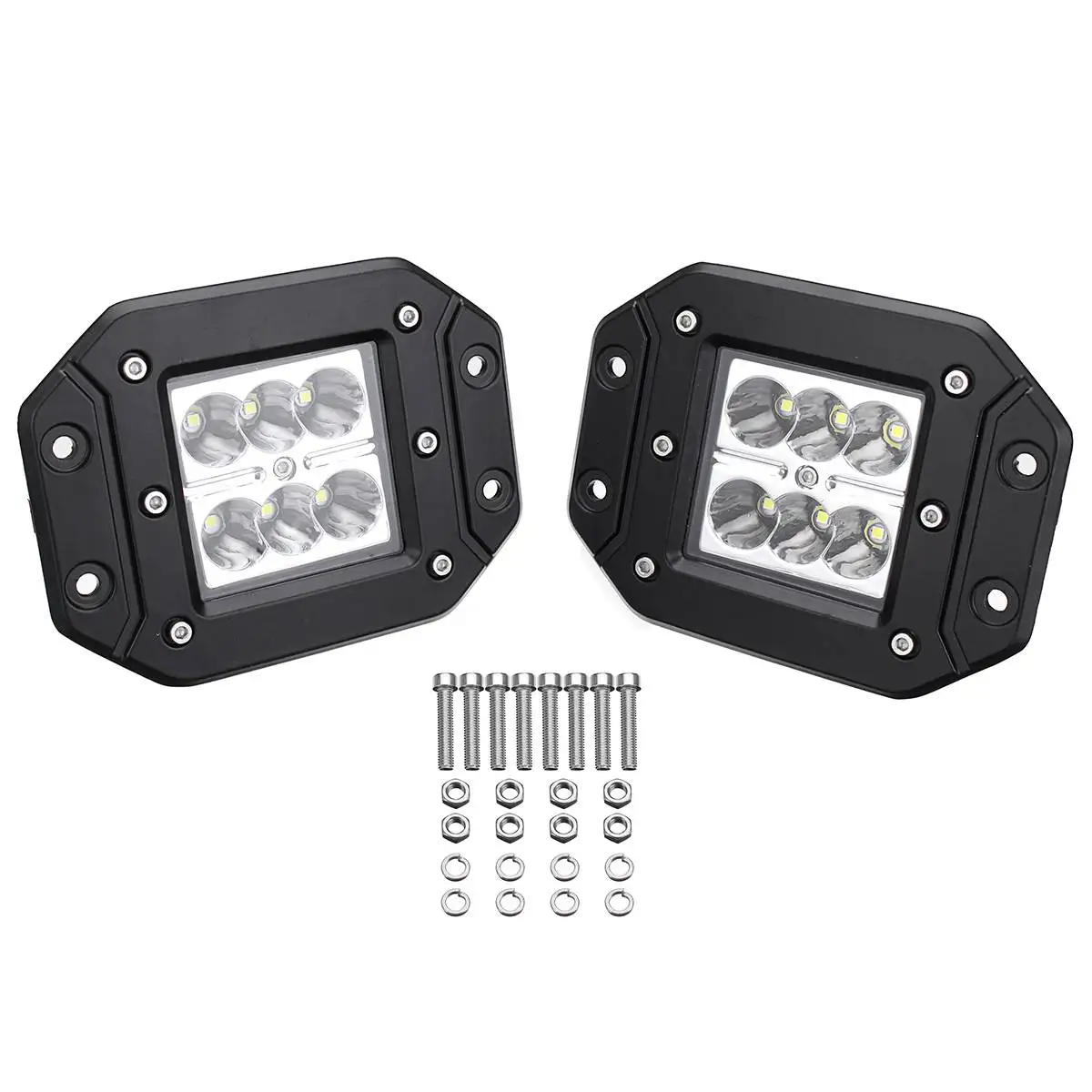 

12/24V 4inch 18W Flush Mount Flood Backup Reverse Rear Bumper Led Lights for Dodge Ram 1500/2500/3500