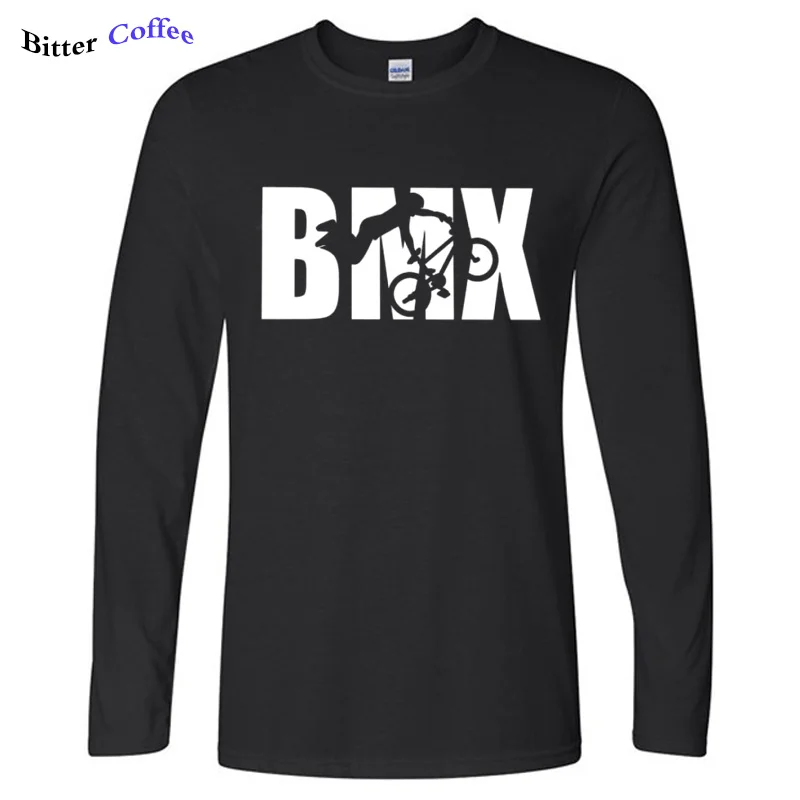 Осень с графическим принтом BMX найти велосипедные шлемы для мотокросса футболка в стиле хип-хоп Уличная одежда с длинным рукавом Футболка - Цвет: 1