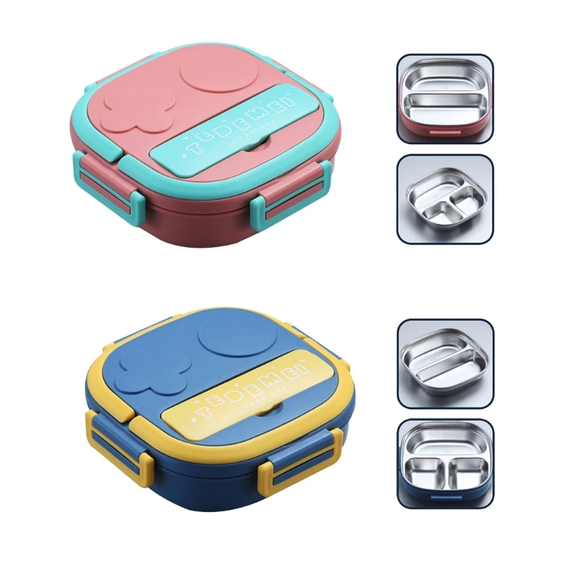 

Kids 304 Stainless Steel Lunch Box Cartoon Robot Student Food Storage Container Compartment Bento Case Salad Fruit Organizer