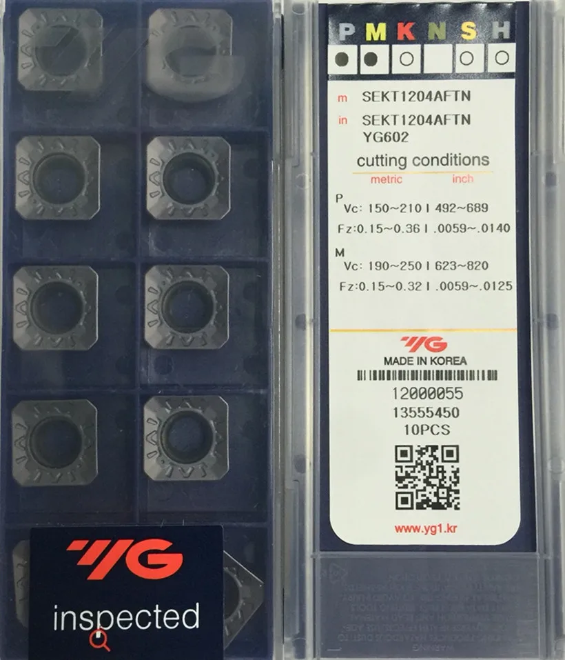SEKT1204 AFTN SEKT12T3 AGTN SEKT13T3 YG602 100% оригинальная YG обработка вставки: нержавеющая сталь
