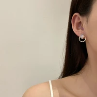 s925 needle fashion jewelry crystal earrings 2021 new design hot selling golden colr metal stud earrings for women gifts