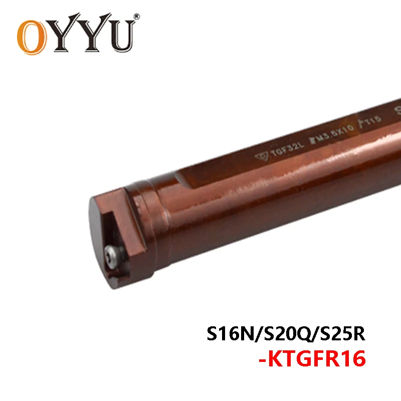 

OYYU KTGFR S16N-KTGFR16-21D S20Q-KTGFR16-25D S25R-KTGFR16-31D Internal Grooving Lathe Tool Holder use TGF32L Carbide Inserts CNC