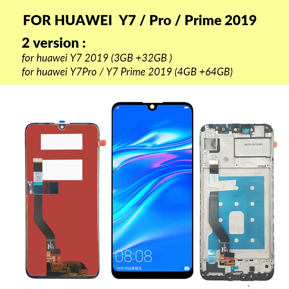 Черный ЖК экран для Huawei Y6 Y7 Prime Pro 2019 дисплей + сменный сенсорный Y9 Enjoy 9 Plus 2018