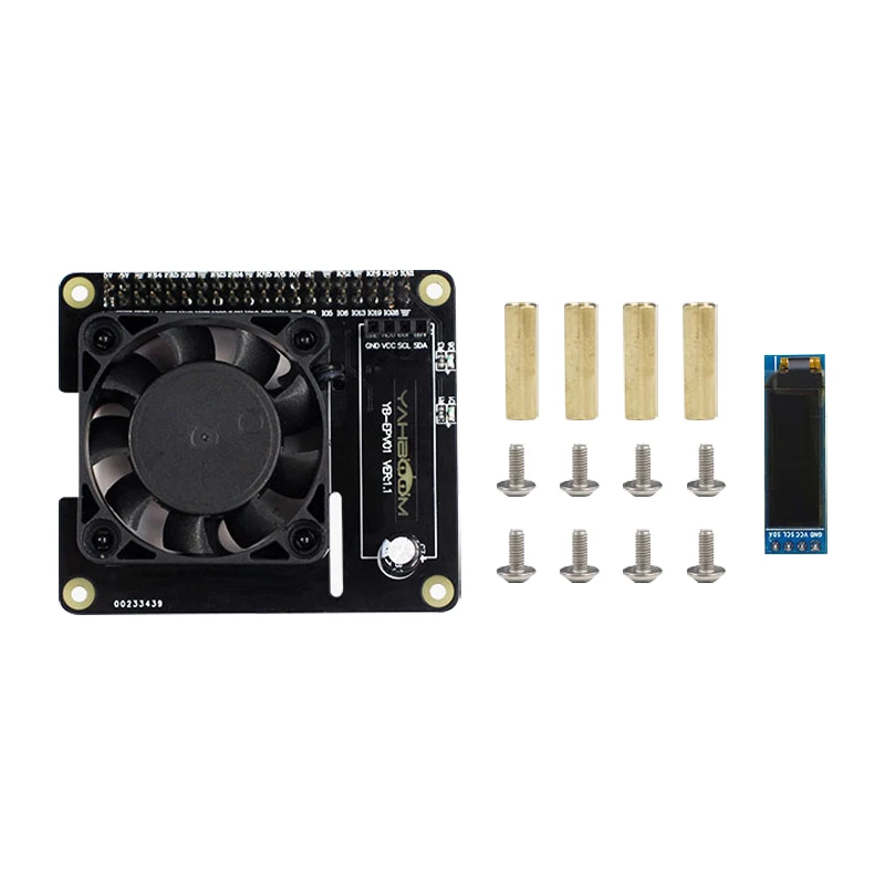 Умный контроль скорости вентилятора Raspberry Pi 4 температуры ЖК дисплей охлаждающий