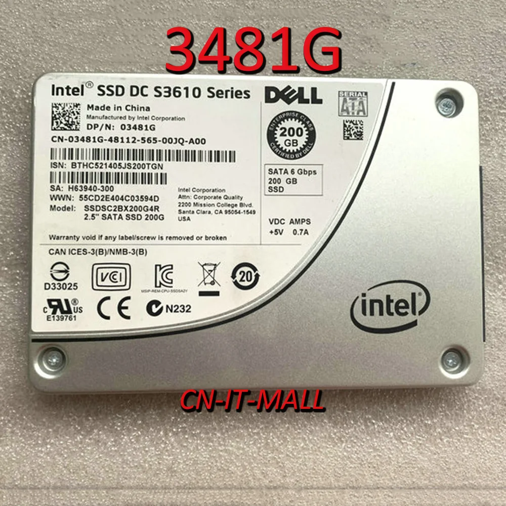 

Pulled 2.5 200GB 03481G 3481G S3610 SSCD2E404C03S94D 200G SATA 6G SSD