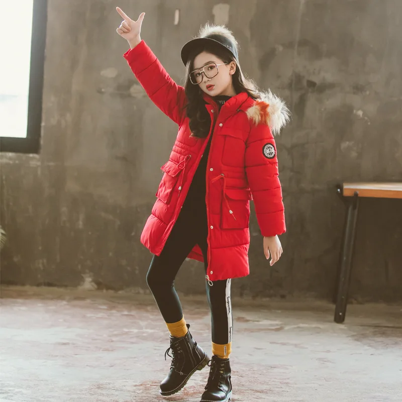 Новинка для девочек зимняя детская одежда в Корейском стиле с хлопковой