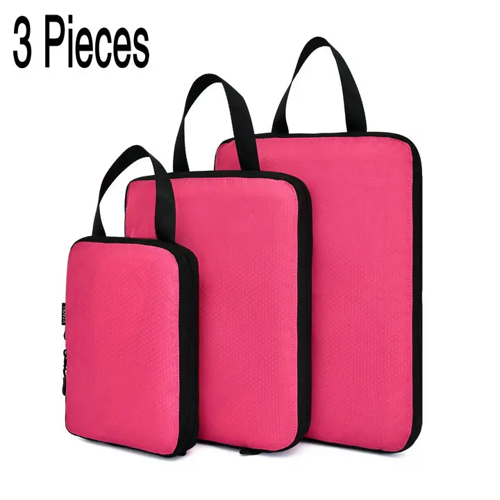 3pcs Rose Soperwillton компрессионные упаковочные кубики, набор косметических сумок, нейлоновая дорожная сумка для мужчин и женщин, органайзер для путешествий, аксессуары - Цвет: 3pcs Rose