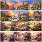 Алмазная вышивка EverShine сделай сам, мозаика с изображением маяков, дом для вышивки крестиком, побережье, стразы, художественная живопись, подарок, домашний декор