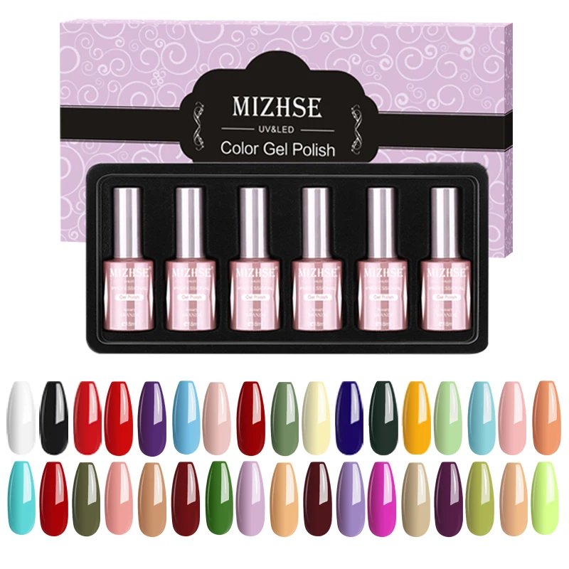 MIZHSE, 18 мл, Гель-лак, Гель-лак, УФ-гель, светодиодный, лампа, Гель-лак, дизайн ногтей, 6 шт. в наборе, горячая Распродажа, лак, смола, цвет, грунтовка