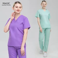 multicolor medical surgical suits tops pants nursing uniforms pharmacy pet hospital doctor nurse workwear scrubs uniforms women