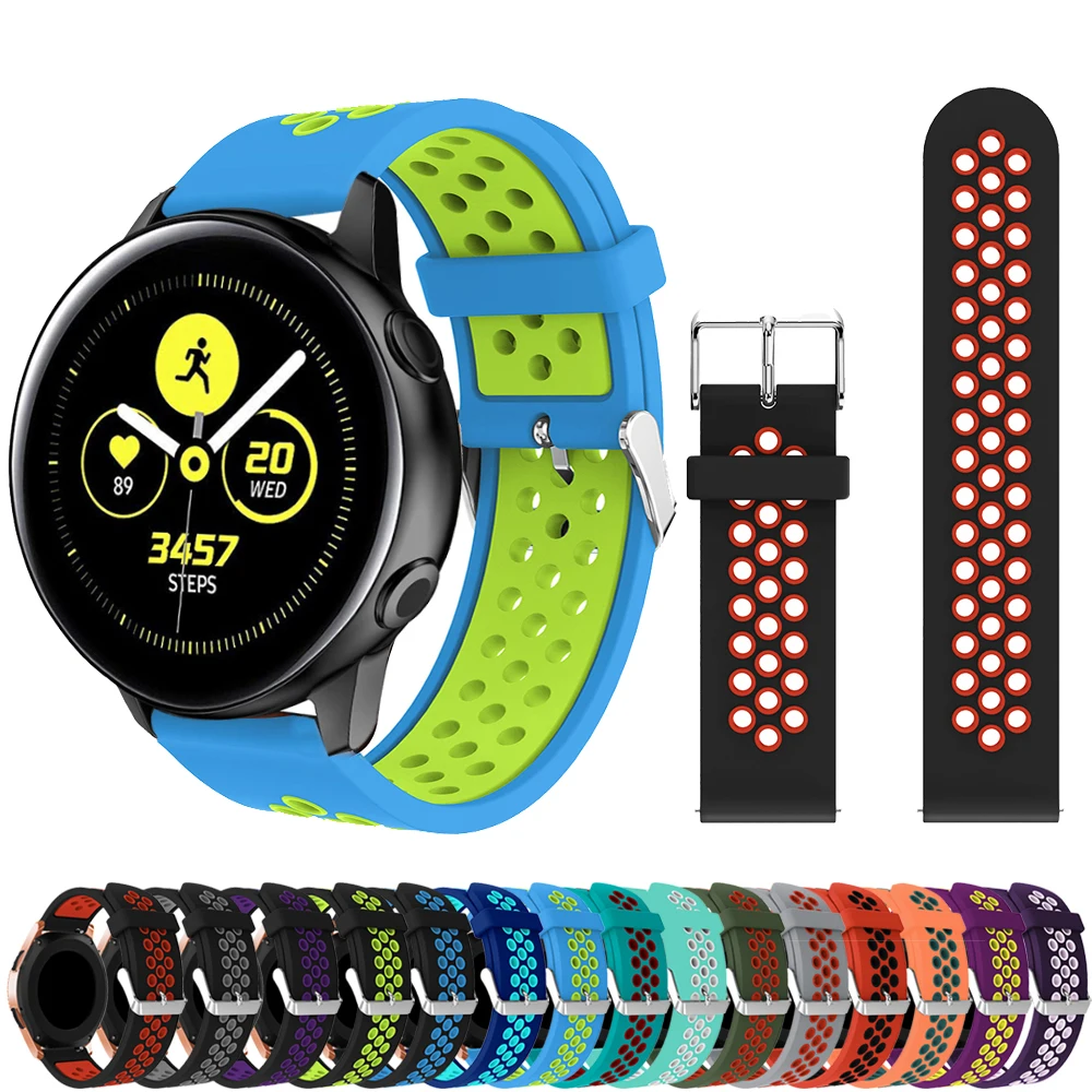 20 мм ремешок силиконовый для Samsung Galaxy 42 активные часы замена Браслет Amazfit Pace