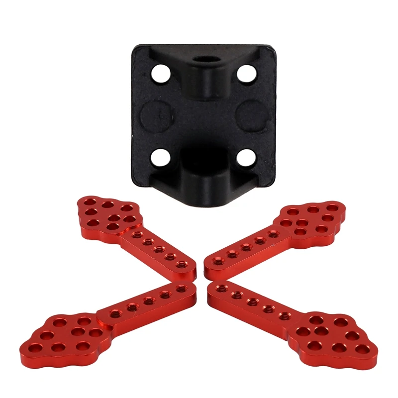 1set Metal Tow Shackle Trailer Hook for Axial Scx10 &amp 4Pcs CNC Shock Absorber Mount Adjust Height Angle Stand Red | Игрушки и хобби