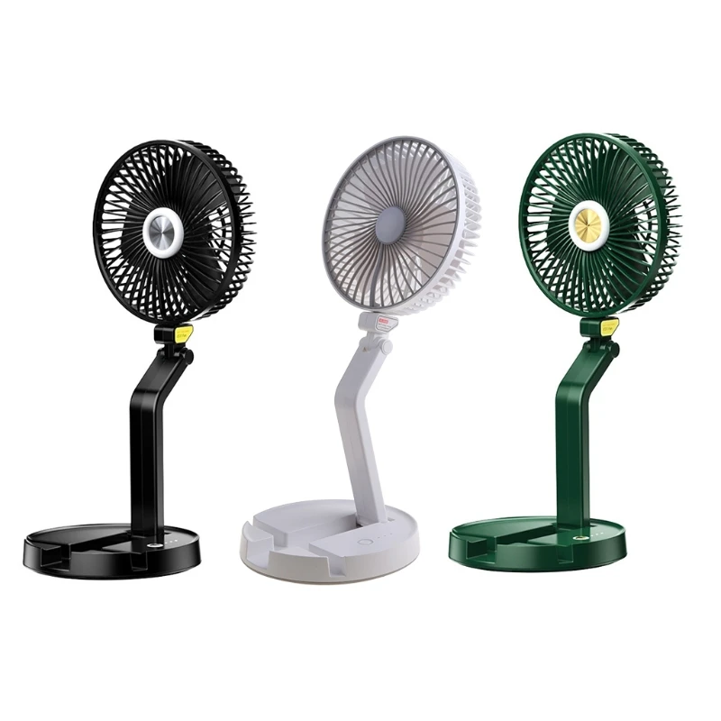 

Складной вентилятор, перезаряжаемый вентилятор, ультралегкий портативный компактный выдвижной до 4 футов, с 3 режимами скорости