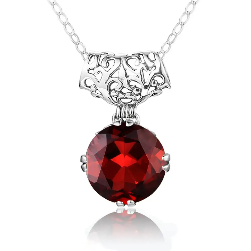 

Кулон женский из серебра 925 пробы, с красным гранатом