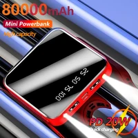 80000 MAh Mini Outdoor Portable Power Bank Digital Display for Xiaomi IPhone Samsung Fast Charging External Battery