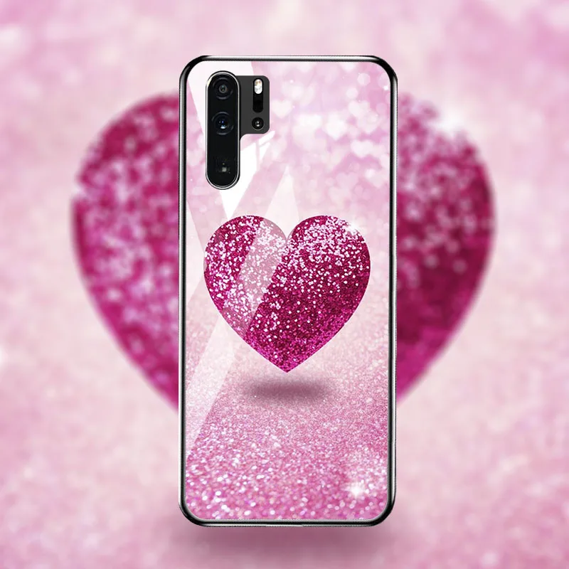 Чехол из закаленного стекла для huawei P30 pro Жесткий ПК цветные чехлы чехол телефона