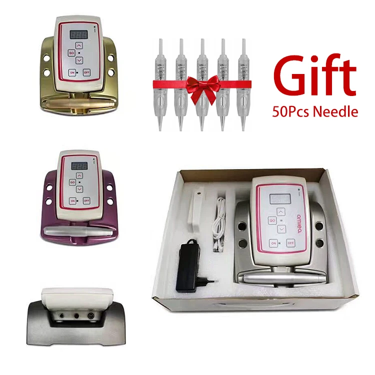 1 Set of MicropigmentationPermanent Makeup Machine Kit With 50 pieces Micro Needles for Eyebrow Tattoo tattoo pen | Красота и