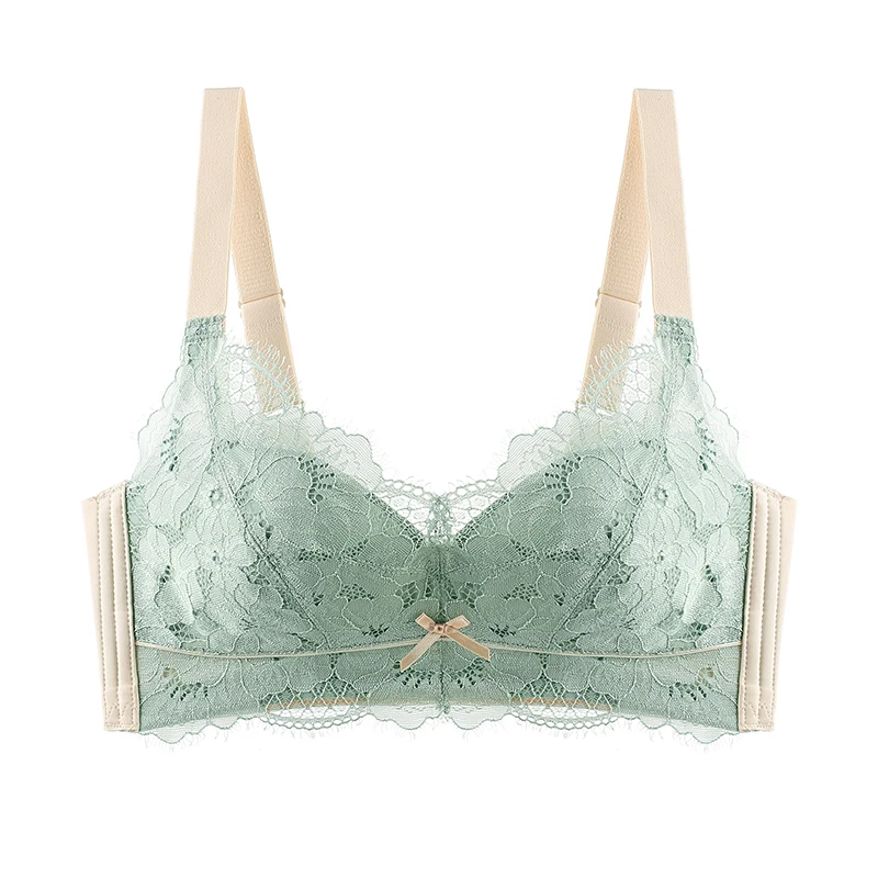 

YueYanni big breasts show small bra comfortable breathable no steel ring underwear sexy lace gathered ladies bra large size bra