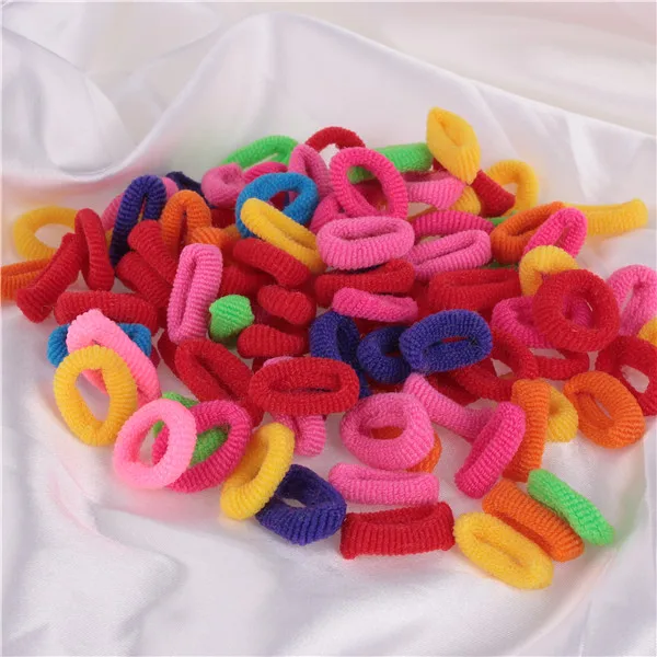 Quaslover 50/100 шт нейлон бесшовный бюстгальтер для девочек повязка на голову, резинки для волос Веревка Галстуки для детей, прическа "хвост" держатели Головные уборы аксессуары - Цвет: 100Pcs-1cm