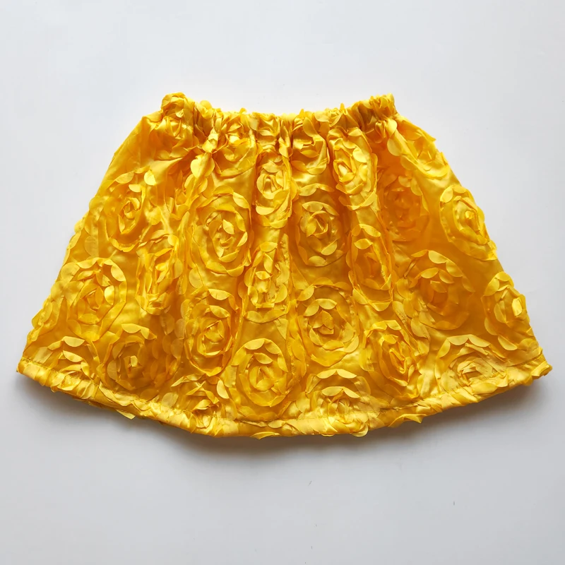 

2021 New Children's Flower Skirt Summer Hot Girl Beach Cloth Jacquard Casual Fancy Dress Yellow