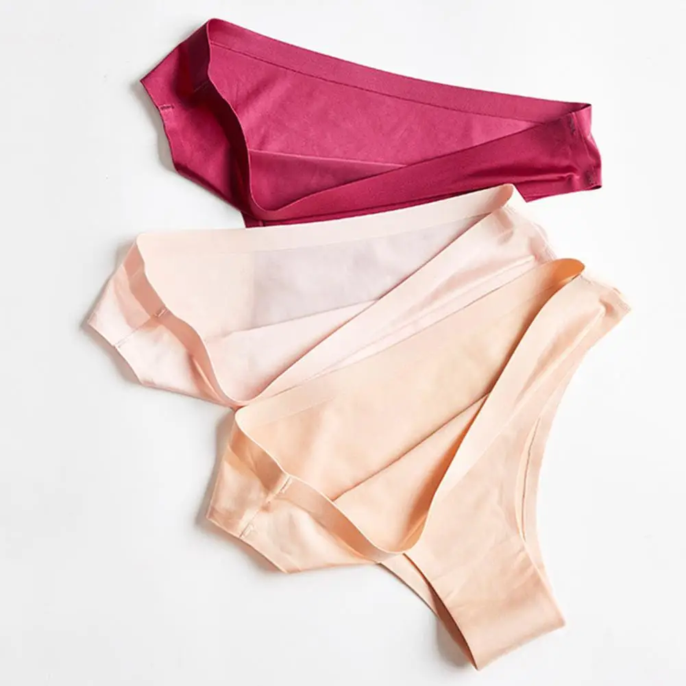 

5Pcs Sexy Women Thongs Seamless Panties Female Solid Color Low Waist Elastic Ultrathin G-String Thong Underwear Intimate 6 Color