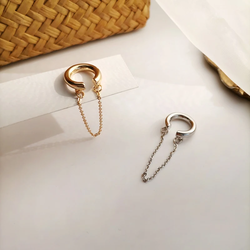 

Retro Cool Personality C-shaped Earbone Clip for Women Creative Chain Ear Cuff Fashion Earrings Punk Girls Couples Gifts 827