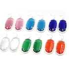 Негабаритных геометрическим Мульти камень кошачий глаз с когтями Фрам Длинные висячие серьги мульти смолы AB прозрачные Стекло камень огромный овальные серьги-капли