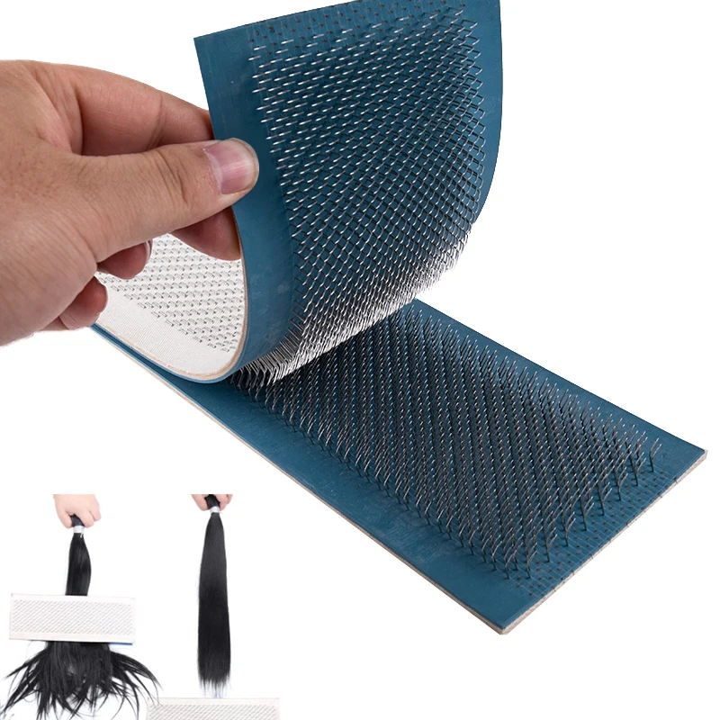 

24cm X 9cm Hair Drawing Mat For Bulk Hackle Combs Tools Hair Extensions Drawing Card(Skin Pad) With Needles