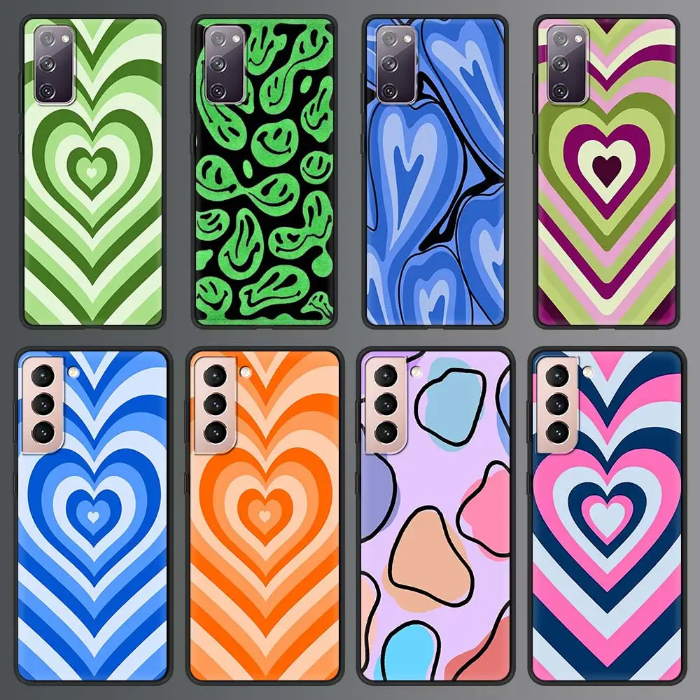 

Latte Pink purple color Love Coffee Heart Case For Samsung Galaxy S21 Ultra S20 FE S10 S9 Plus S10E S8 Soft Silicone Phone Cover