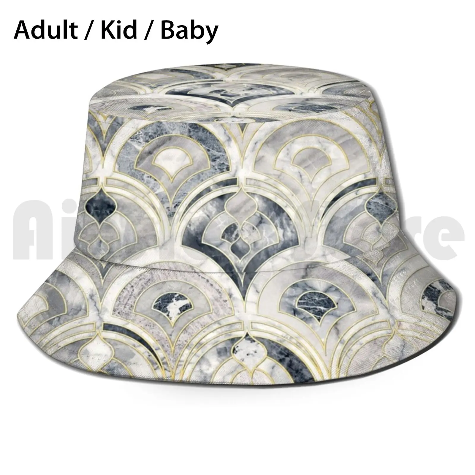 

Монохромная мраморная плитка в стиле арт-деко, Солнцезащитная шляпа, складная, с УФ-защитой, мраморная, монохромная, черно-белая светильник ...