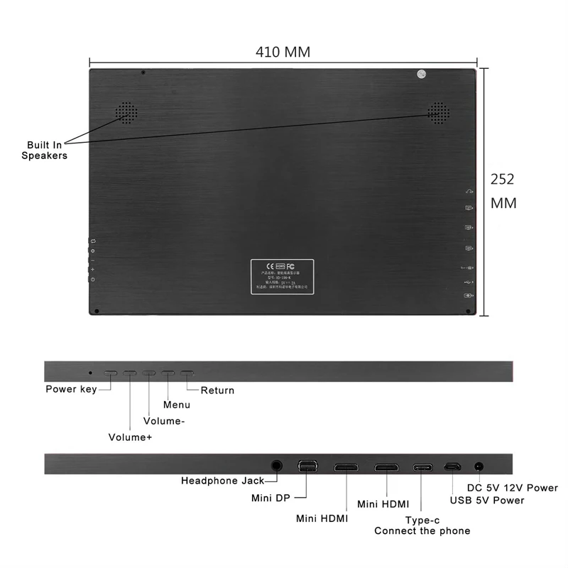 17,3 дюймов ips type-C 4K Портативный экран для переключения PS4 Pro Xbox 60Hz HDMI HDR монитор для ПК ноутбука игровой монитор