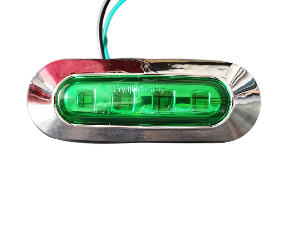 10 шт. 10В-30В Зеленый 4LED хром 24V боковые габаритные светильник задний фонарь Авто